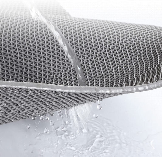 Tappeto Antiscivolo Impermeabile Anti-Slip | Pedana in Plastica, Gomma, ZIG ZAG, Su MISURA | Sauna - Bagno Turco - Piscina - Docce - Spogliatoi | Grigio o Verde