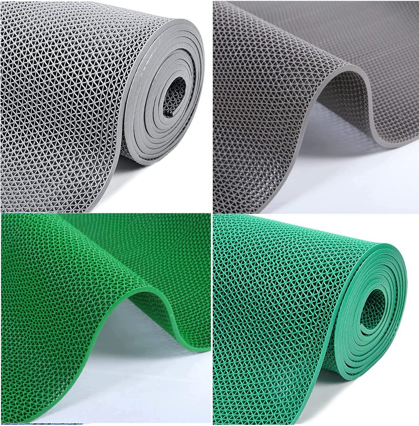 Tappeto Antiscivolo Impermeabile Anti-Slip | Pedana in Plastica, Gomma, ZIG ZAG, Su MISURA | Sauna - Bagno Turco - Piscina - Docce - Spogliatoi | Grigio o Verde