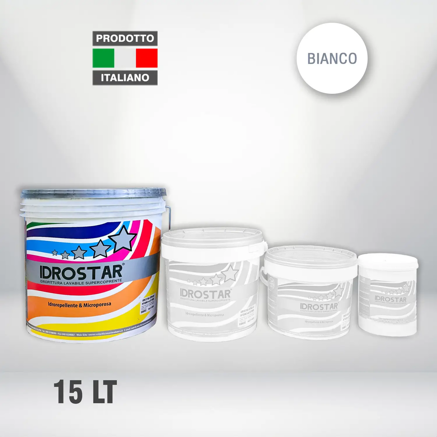 IDROSTAR EXTRA LAVABILE PER INTERNO ED ESTERNO idrorepellente, microporosa, di alto potere coprente e ottima resistenza all’aggressione degli agenti atmosferici.