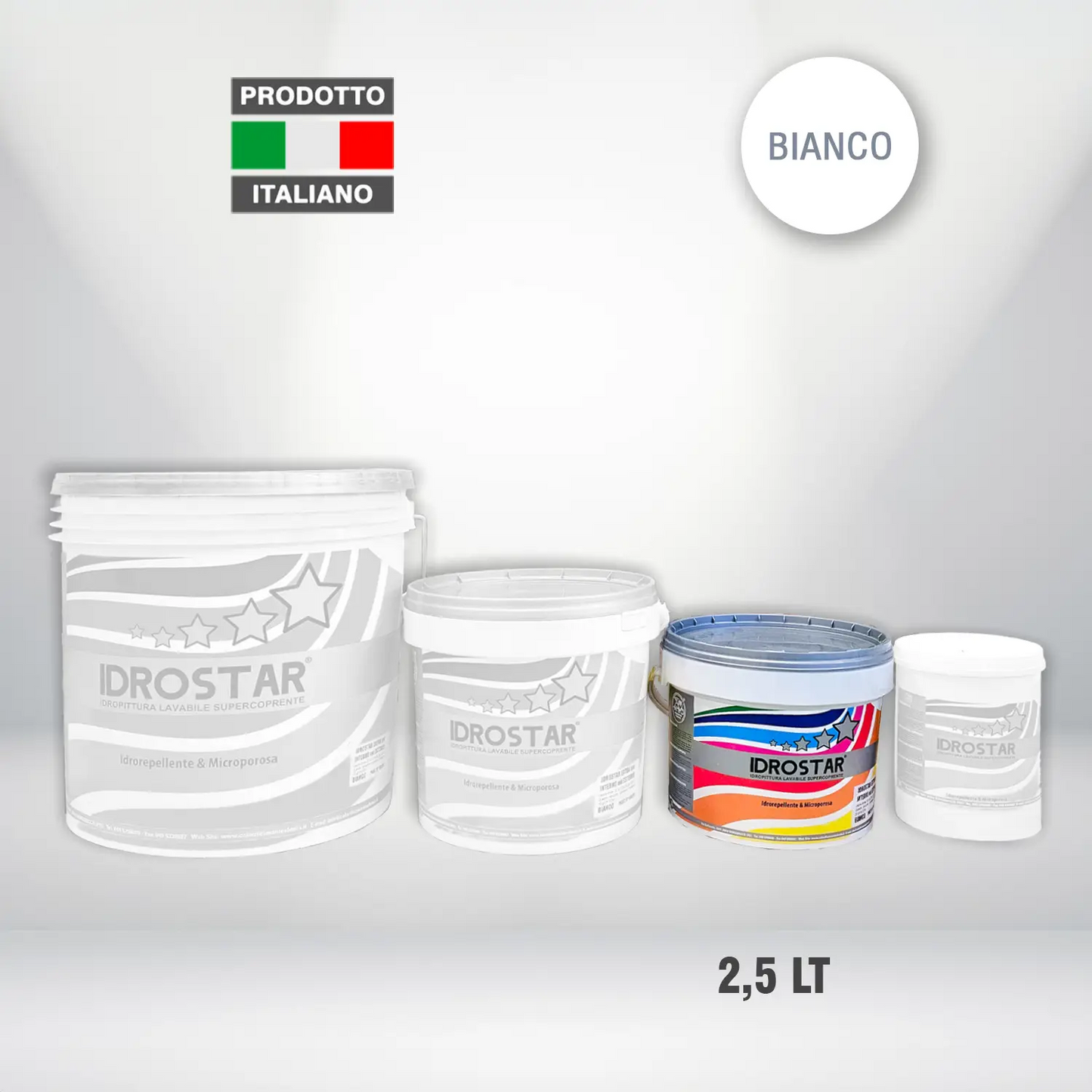 IDROSTAR EXTRA LAVABILE PER INTERNO ED ESTERNO idrorepellente, microporosa, di alto potere coprente e ottima resistenza all’aggressione degli agenti atmosferici.