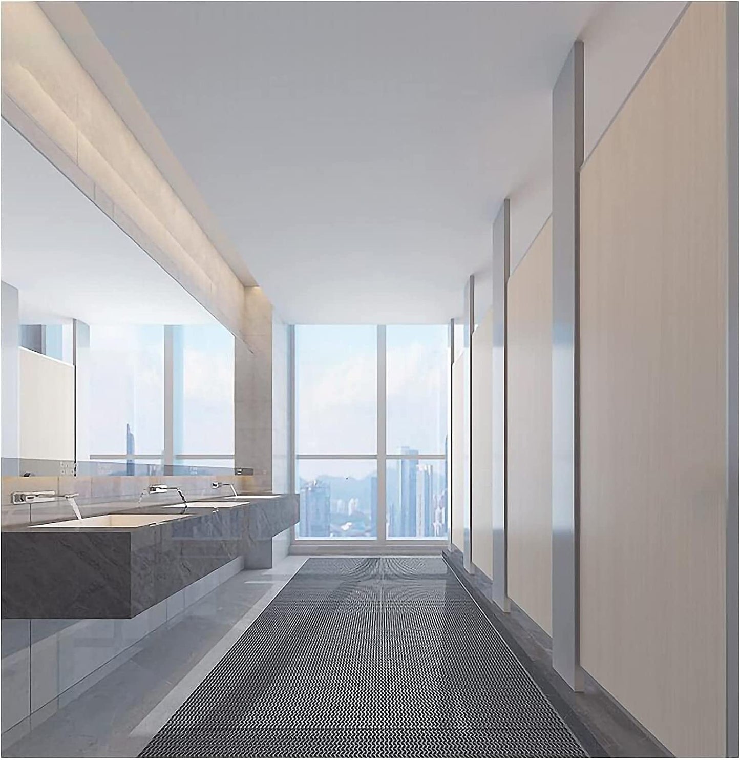 Tappeto Antiscivolo Impermeabile Anti-Slip | Pedana in Plastica, Gomma, ZIG ZAG, Su MISURA | Sauna - Bagno Turco - Piscina - Docce - Spogliatoi | Grigio o Verde