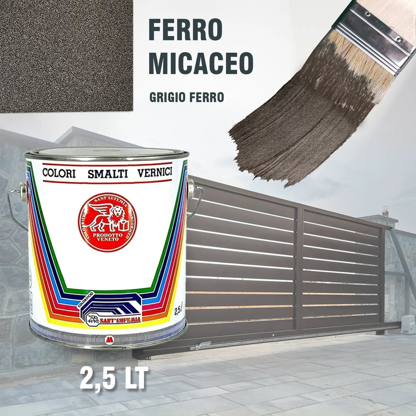 Smalto ferromicaceo antichizzato per ferro, protettivo ed anticorrosivo - FIN ANTICO GG