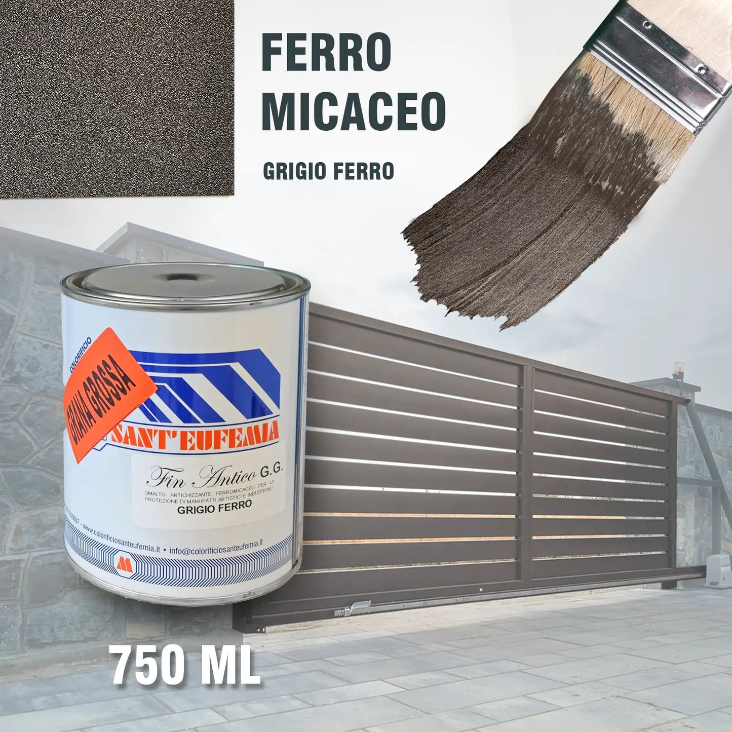 Smalto ferromicaceo antichizzato per ferro, protettivo ed anticorrosivo - FIN ANTICO GG