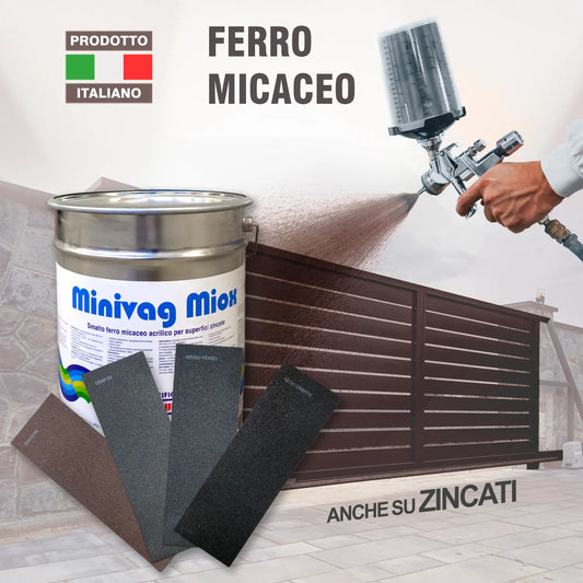Smalto ferromicaceo, specifico per zincati, antichizzato per ferro, protettivo ed anticorrosivo - MINIVAG MIOX