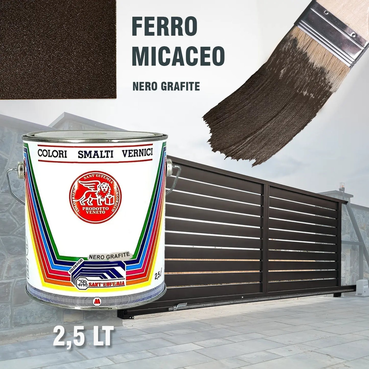 Smalto ferromicaceo antichizzato per ferro, protettivo ed anticorrosivo - FIN ANTICO GG