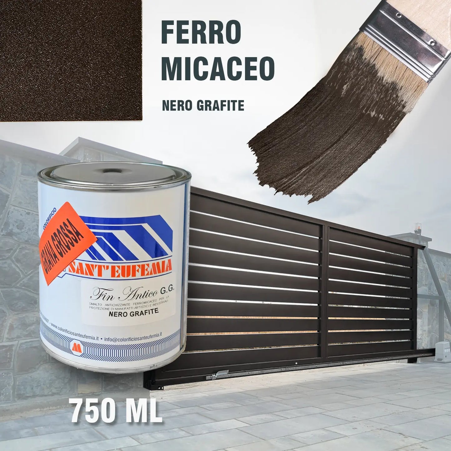 Smalto ferromicaceo antichizzato per ferro, protettivo ed anticorrosivo - FIN ANTICO GG
