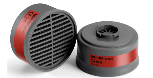 SemiMaschera VULCANO bifiltro 2000v (completa di coppia filtri per vernici A2 2593)