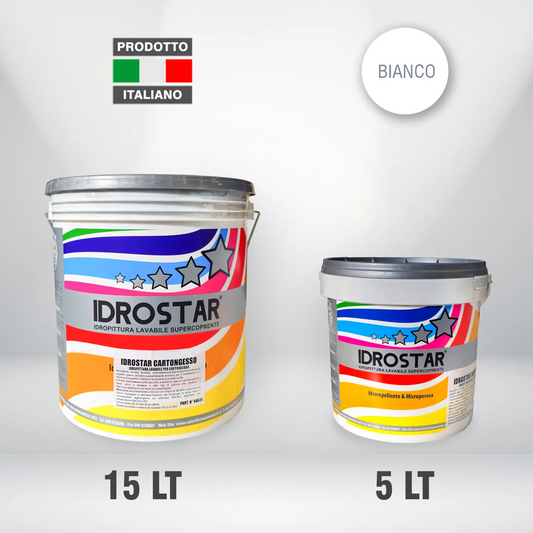 IDROSTAR CARTONGESSO Idropittura lavabile supercoprente IDROREPELLENTE E MICROPOROSA