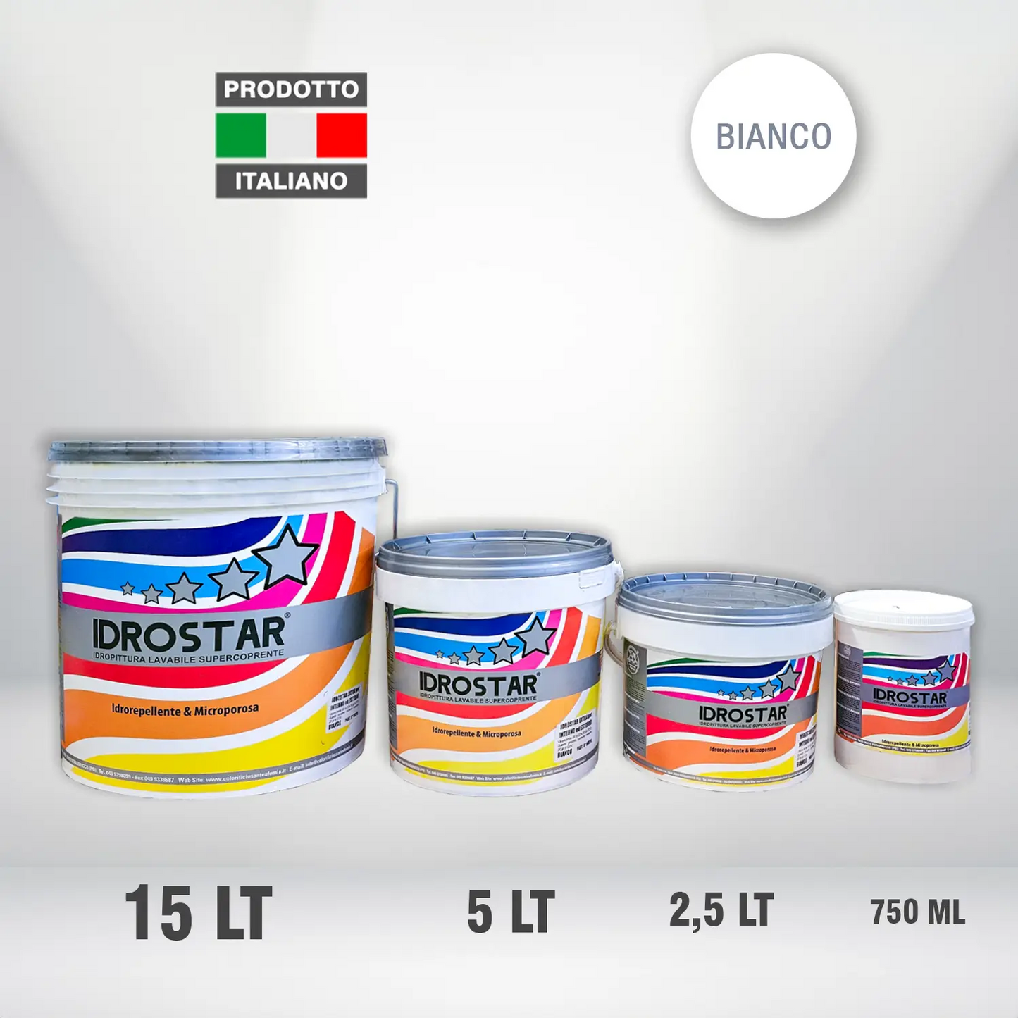 IDROSTAR EXTRA LAVABILE PER INTERNO ED ESTERNO idrorepellente, microporosa, di alto potere coprente e ottima resistenza all’aggressione degli agenti atmosferici.