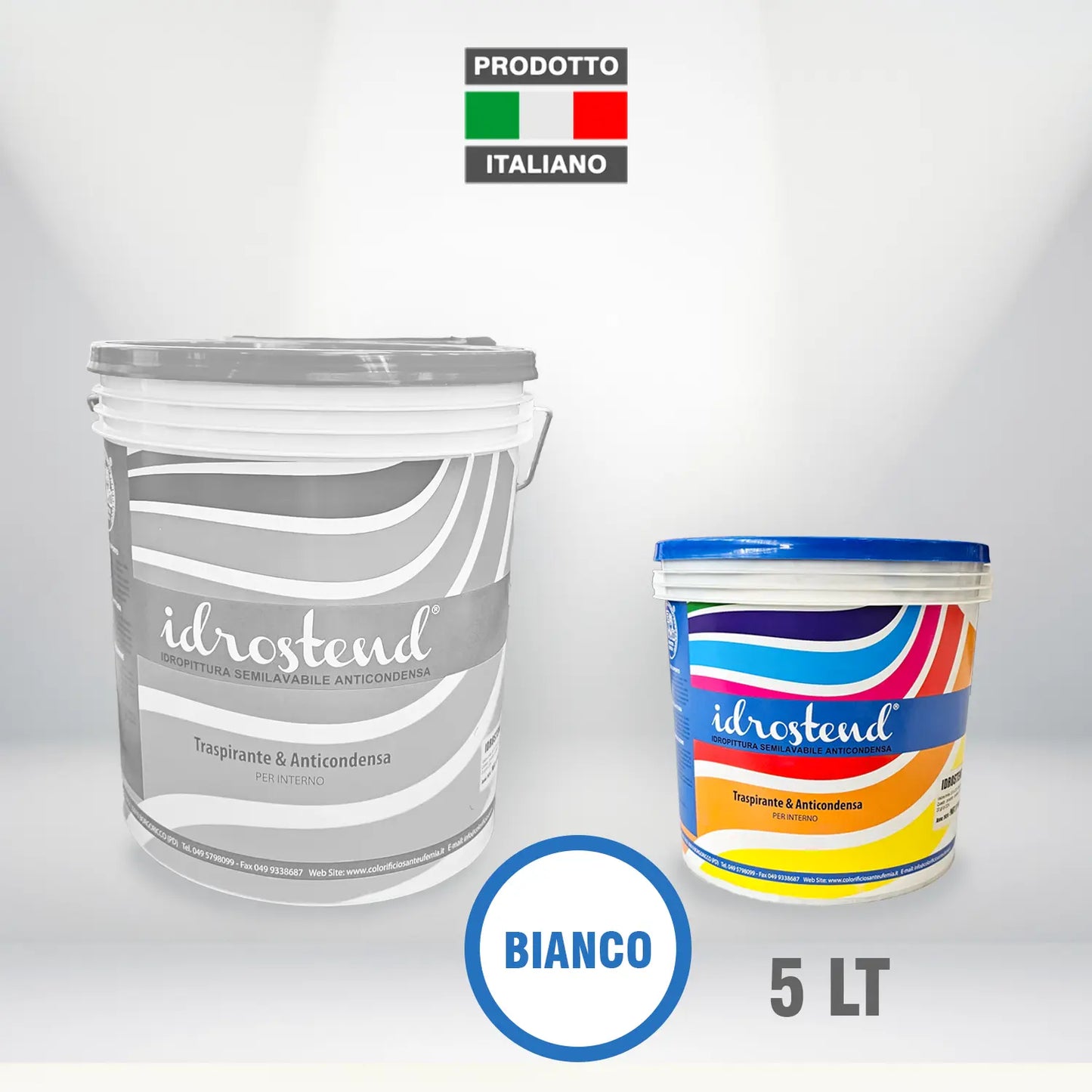 IDROSTEND Pittura Traspirante Idropittura Opaca Interni Semilavabile ALTA COPERTURA