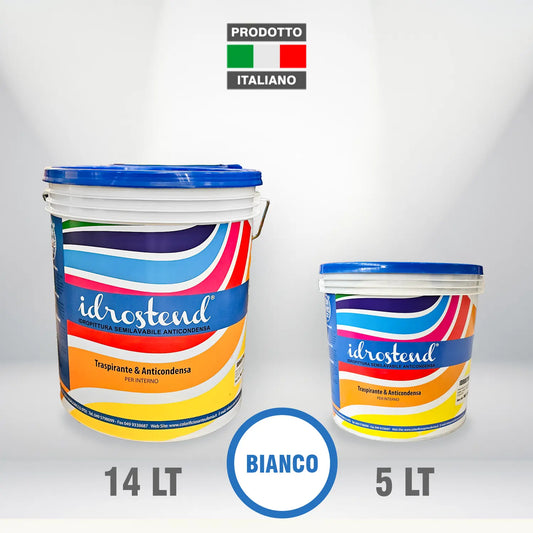 IDROSTEND Pittura Traspirante Idropittura Opaca Interni Semilavabile ALTA COPERTURA