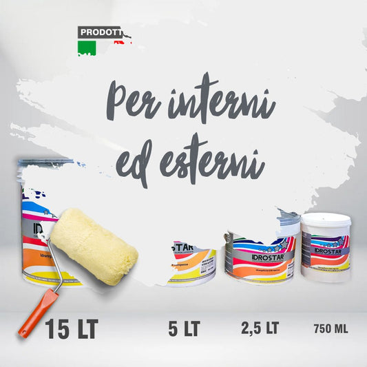 IDROSTAR EXTRA LAVABILE PER INTERNO ED ESTERNO idrorepellente, microporosa, di alto potere coprente e ottima resistenza all’aggressione degli agenti atmosferici.