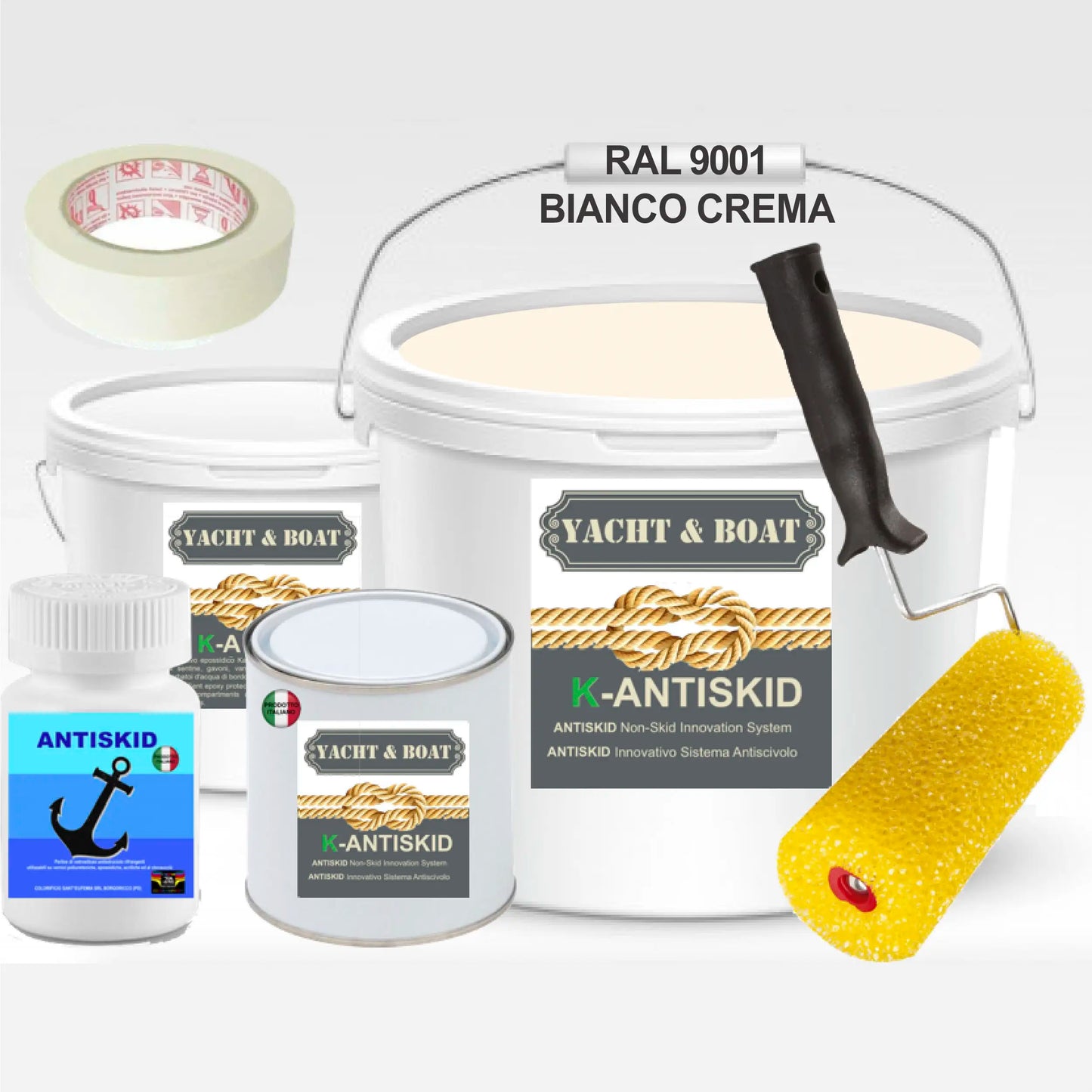 KIT K-ANTISKID Smalto NAUTICO ACRILICO BICOMPONENTE SATIN ANTISCIVOLO ANTISDRUCIOLO
