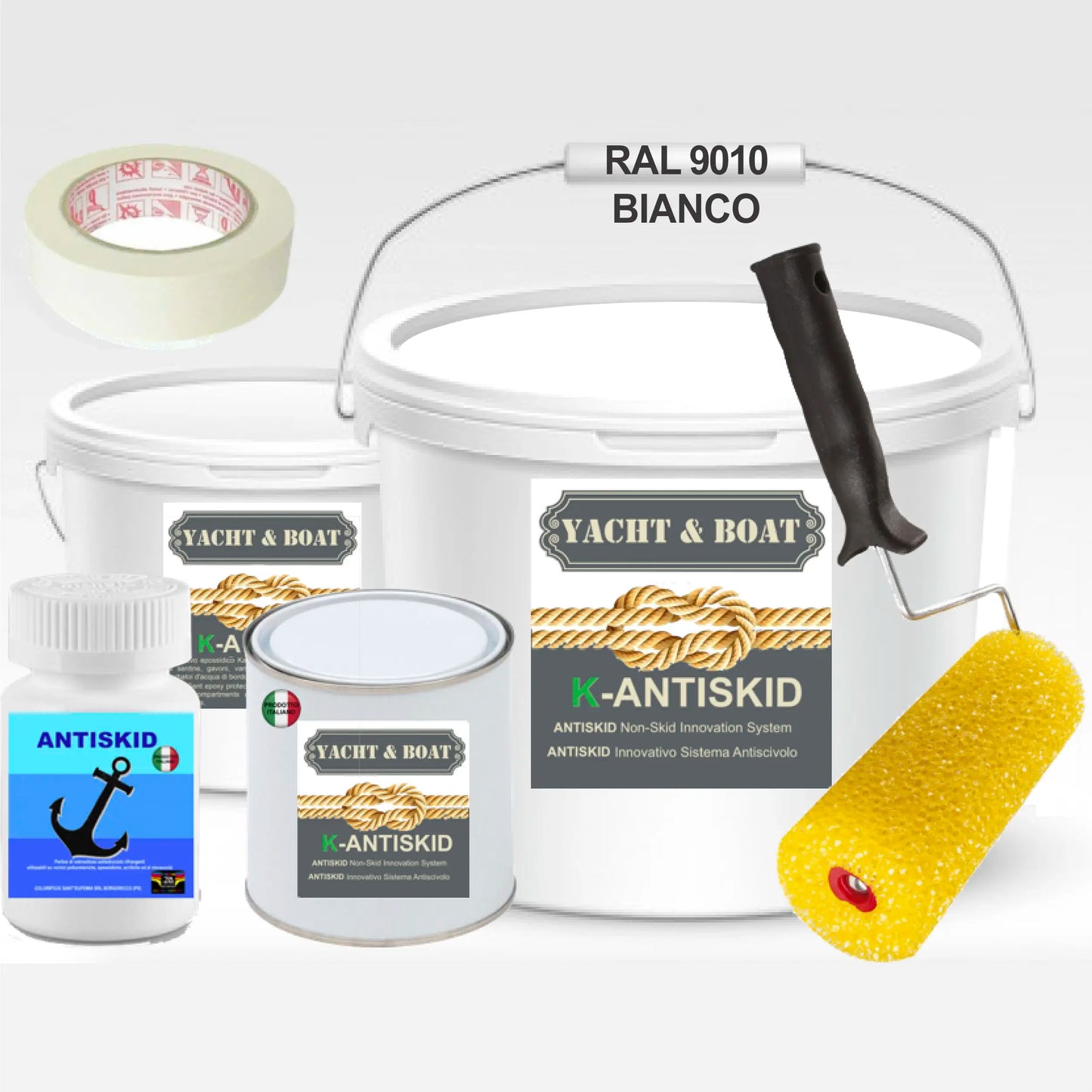 KIT K-ANTISKID Smalto NAUTICO ACRILICO BICOMPONENTE SATIN ANTISCIVOLO ANTISDRUCIOLO