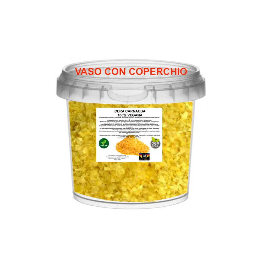 CERA CARNAUBA fiocchi scaglie pura 100% vegana SENZA OGM