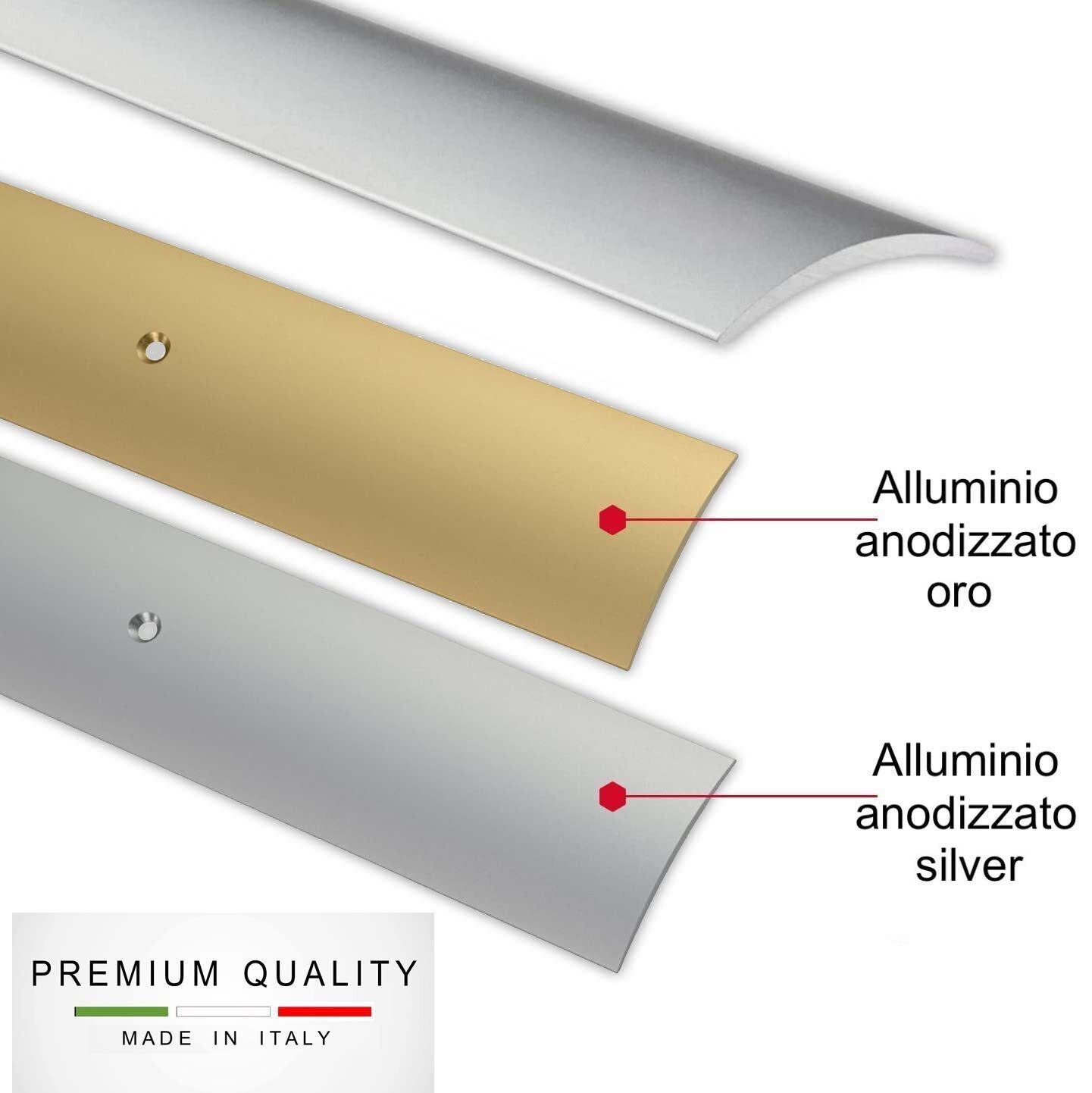 Profilo bombato coprisoglia alluminio forato (viti e tasselli inclusi)