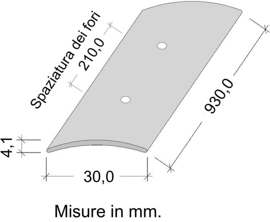 Profilo bombato coprisoglia alluminio forato (viti e tasselli inclusi)