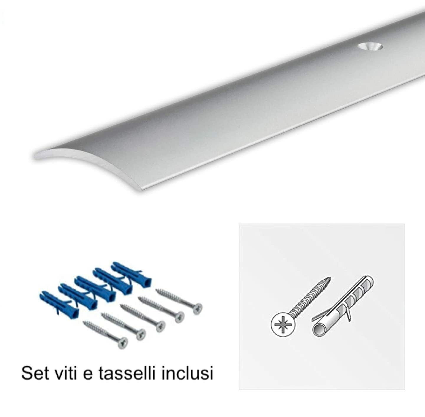 Profilo bombato coprisoglia alluminio forato (viti e tasselli inclusi)
