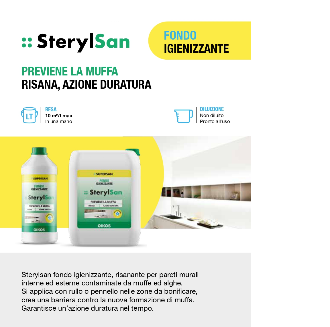 Sterylsan Fondo Igienizzante - previene la muffa