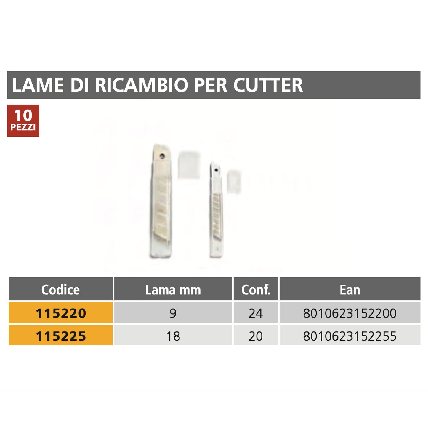 LAME DI RICAMBIO PER CUTTER