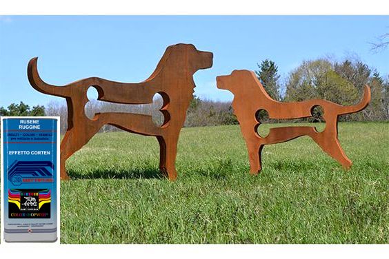 RUSENE Kit Vernice Effetto Ruggine Pittura Corten - Fondo Attivatore e Finitura