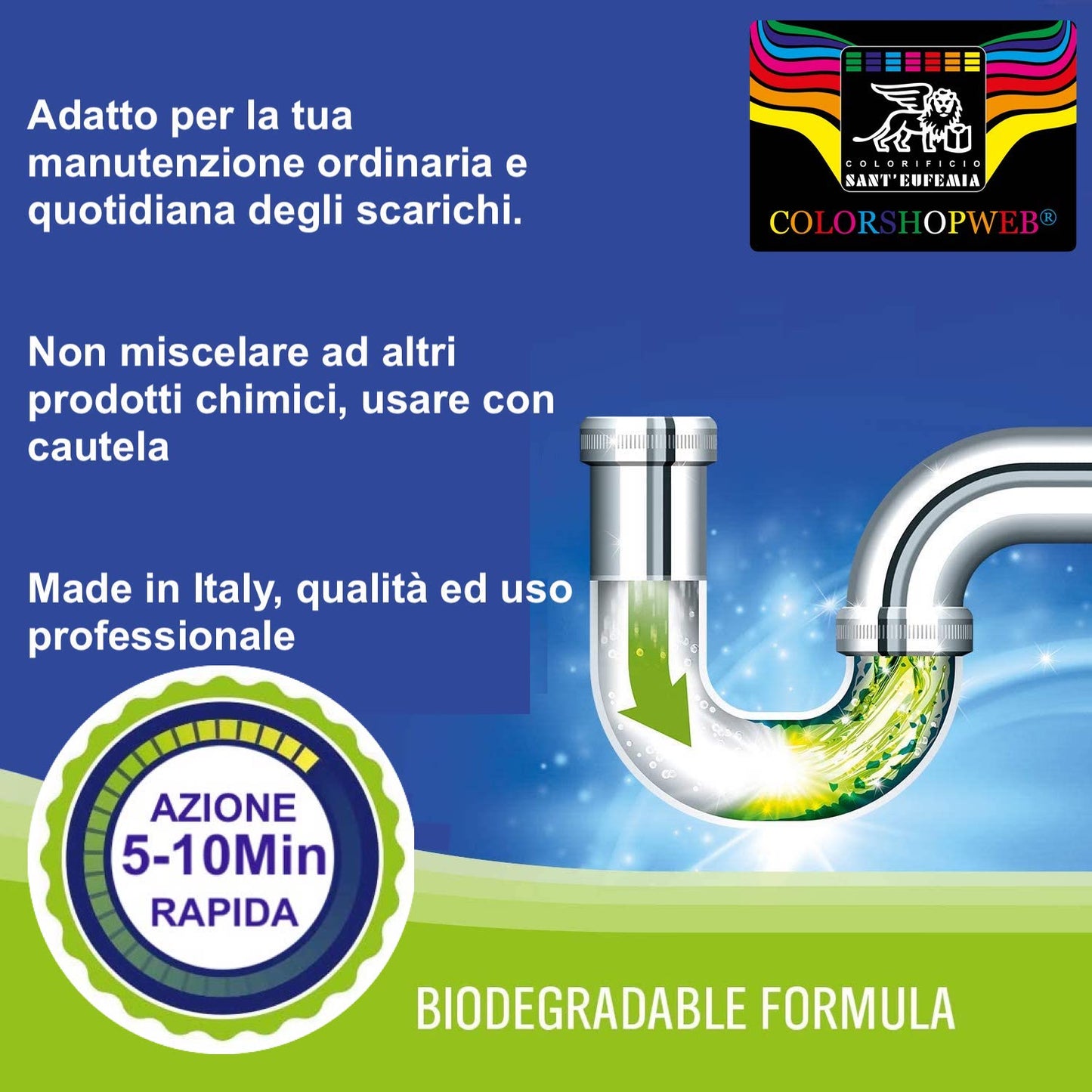 Disgorgante DISOTTURANTE professionale liquido sifoni lavandini wc tubi