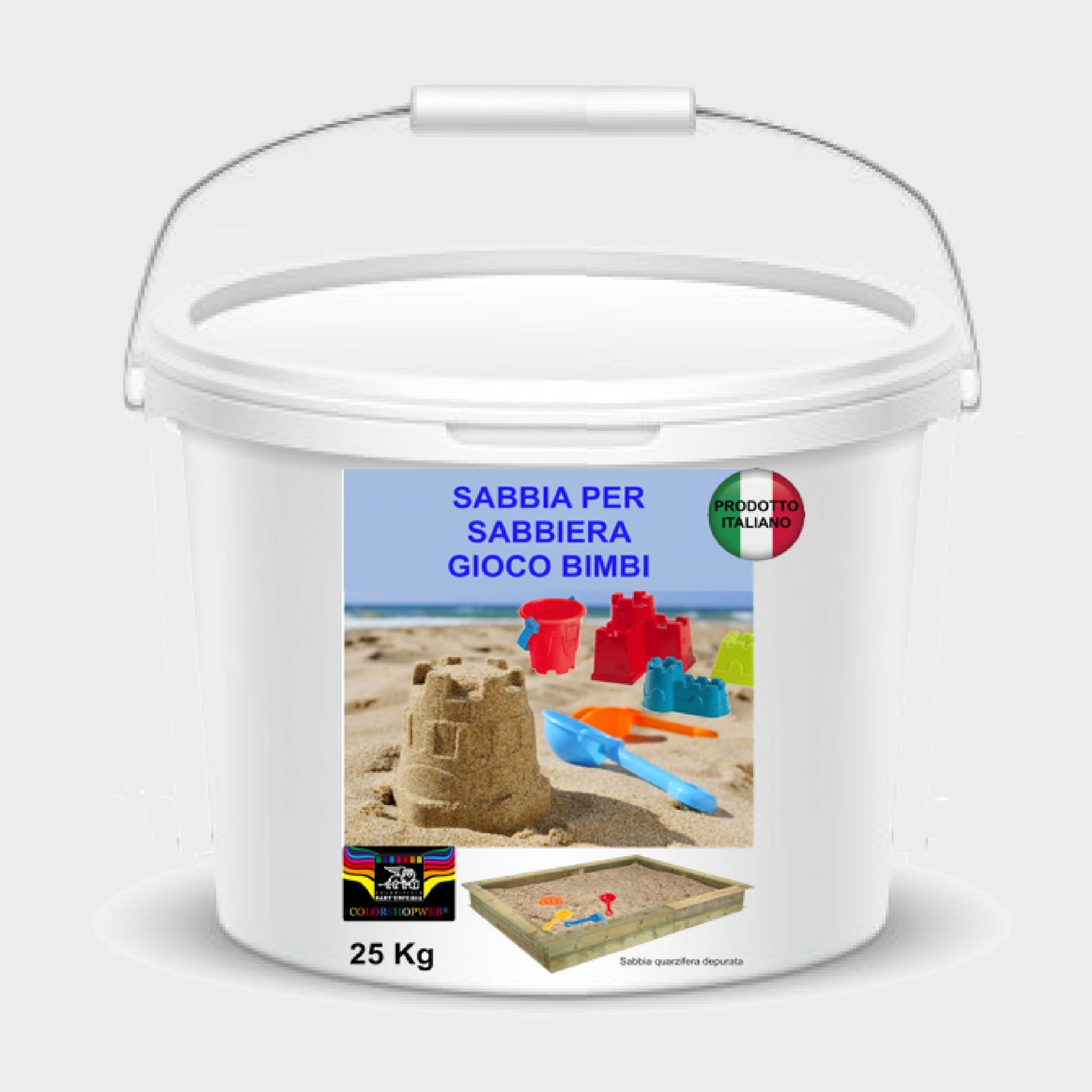 SABBIA SILICEA KG. 25 PER Gioco Bimbi GRIGIA O BIANCA CARAIBICA
