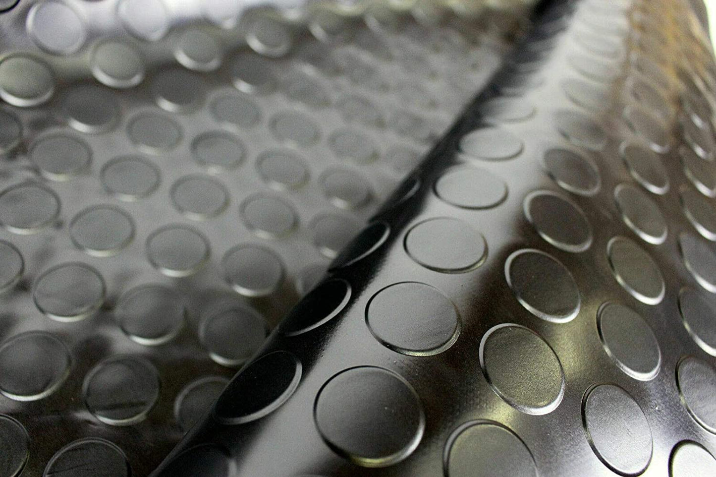 TAPPETO GOMMA NERO o GRIGIO IN PVC COPERTURA PAVIMENTO BULLONATO