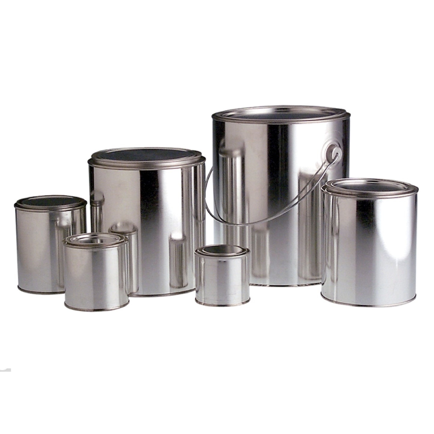 Barattoli in latta vuota per vernici e solventi con coperchio