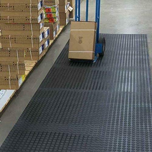 TAPPETO GOMMA NERO o GRIGIO IN PVC COPERTURA PAVIMENTO BULLONATO