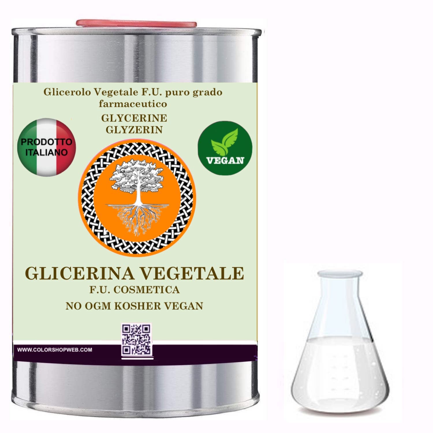 Glicerolo Vegetale F.U. puro FARMACOPEA UFFICIALE glicerina pura liqui –  colorshopweb
