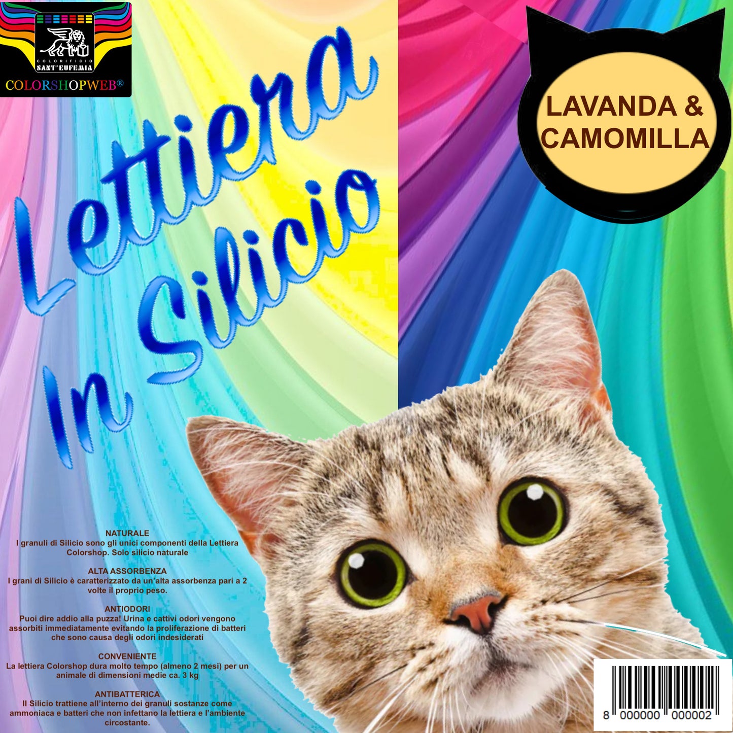 LETTIERA GATTI IN SABBIA DI SILICIO NEUTRA E/O PROFUMATA