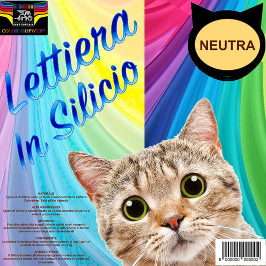 LETTIERA GATTI IN SABBIA DI SILICIO NEUTRA E/O PROFUMATA