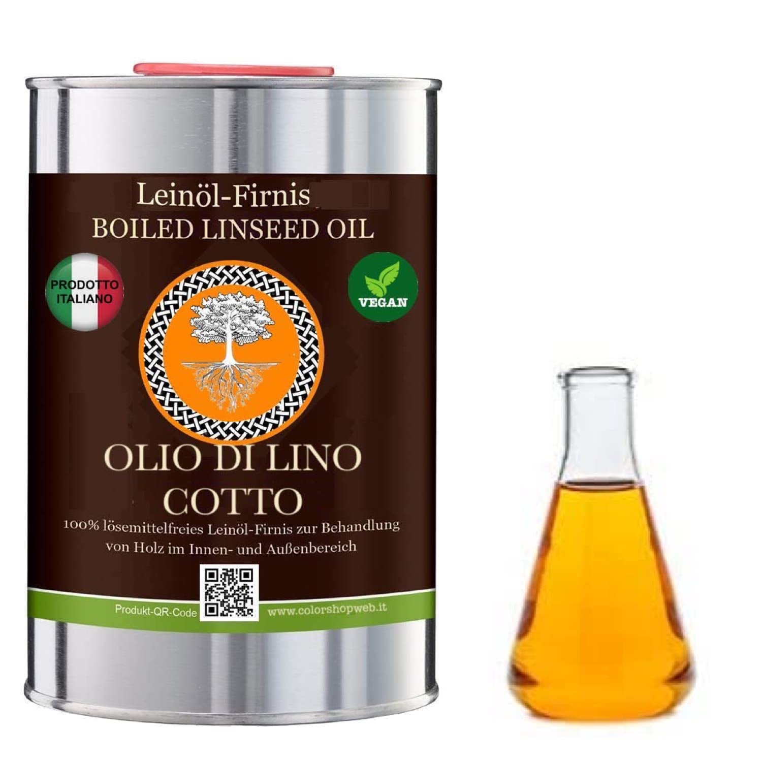 Olio di Lino tripla cottura cotto puro protettivo per Legno NATURAL OI –  colorshopweb