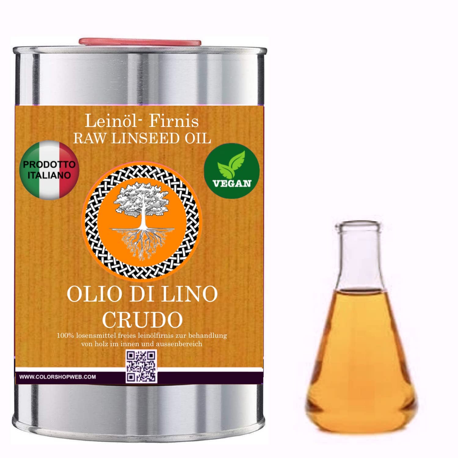 Olio di Lino CRUDO puro protettivo per Legno SIGILLANTE INNESTI VEGAN