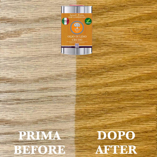 Olio di Lino CRUDO puro protettivo per Legno SIGILLANTE INNESTI VEGAN OIL&WAX