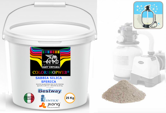 SABBIA SILICEA O DI VETRO FILTRO POMPE PISCINA INTEX BESTWAY JILONG