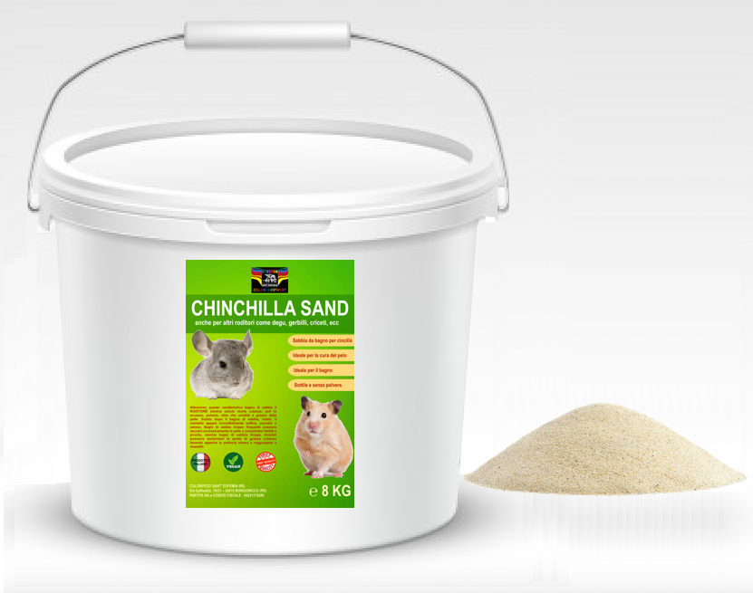 SABBIA PER CICILLÀ, CRICETI, DEGU, GERBILLI E CRICETI 8 kg IN VASO CON COPERCHIO
