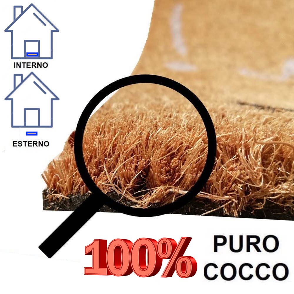 Zerbino in Cocco Tappeto PEZZI UNICI Fibra Naturale Fondo Antiscivolo Antimuffa