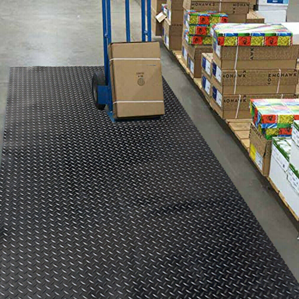 Tappeto 100% gomma ALTO spessore 3mm | Pavimento gomma BOLLO antiscivolo nero | Gomma per pedane e passatoie | Rivestimento furgoni e scalinate esterne | No PVC