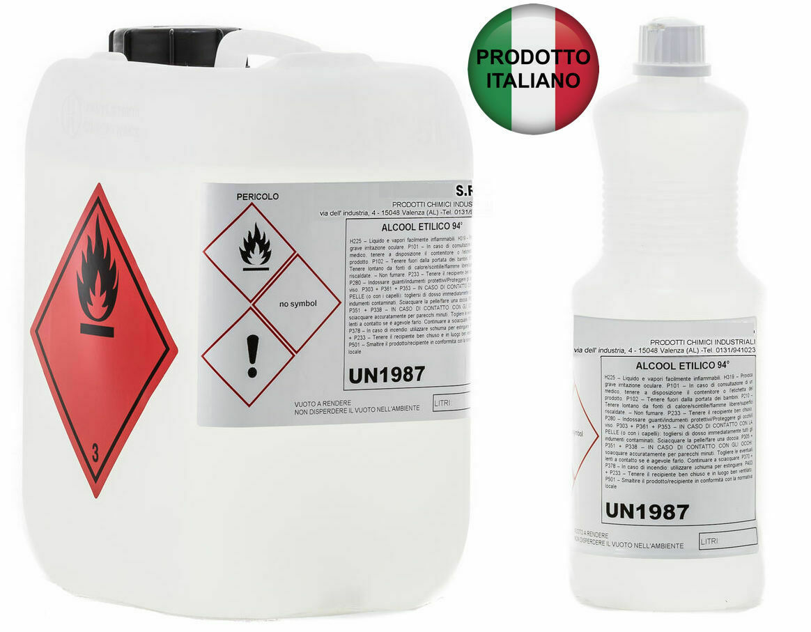 Alcool Etilico Denaturato Etanolo 94,% Disinfettante 94 °C Solvente