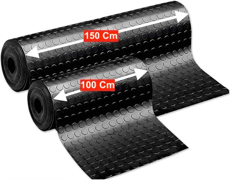 TAPPETO GOMMA NERO  o GRIGIO IN PVC COPERTURA PAVIMENTO BULLONATO