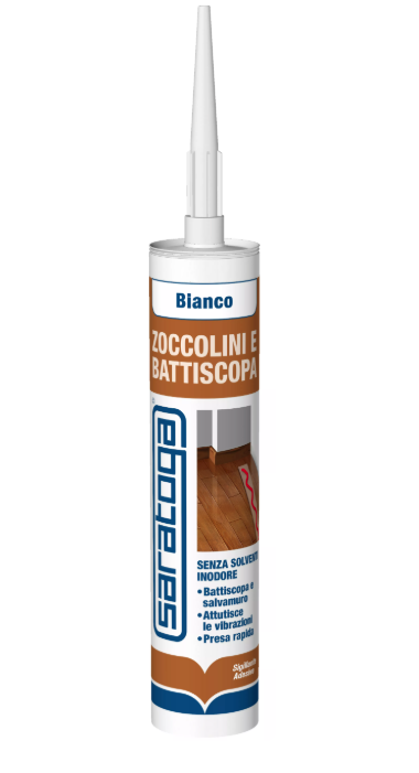 Adesivo sigillante specifico per zoccolini e battiscopa bianco ml.280
