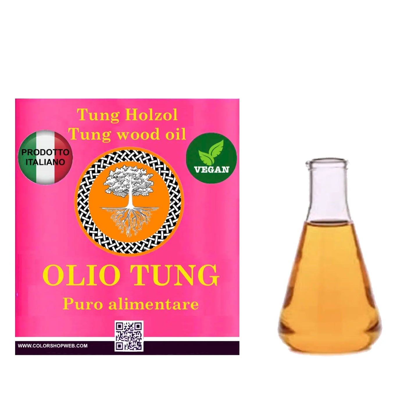 Olio TUNG puro 100% ALIMENTARE TAGLIERI MESTOLI CIOTOLE Legno NATURAL OIL VEGAN