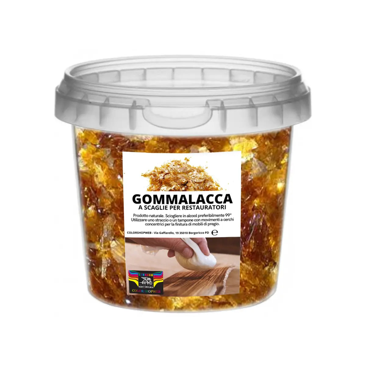 GOMMALACCA GOMMA LACCA IN SCAGLIE PER RESTAURATORI in VASO