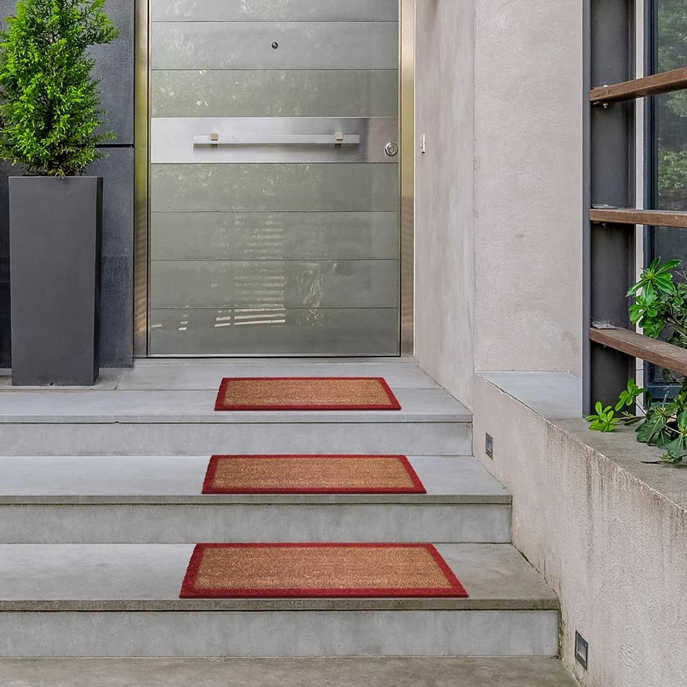 Zerbino In Cocco Tappeto Da Ingresso Fibra Naturale Fondo Antiscivolo Bordo (Verde, 60x120 Cm