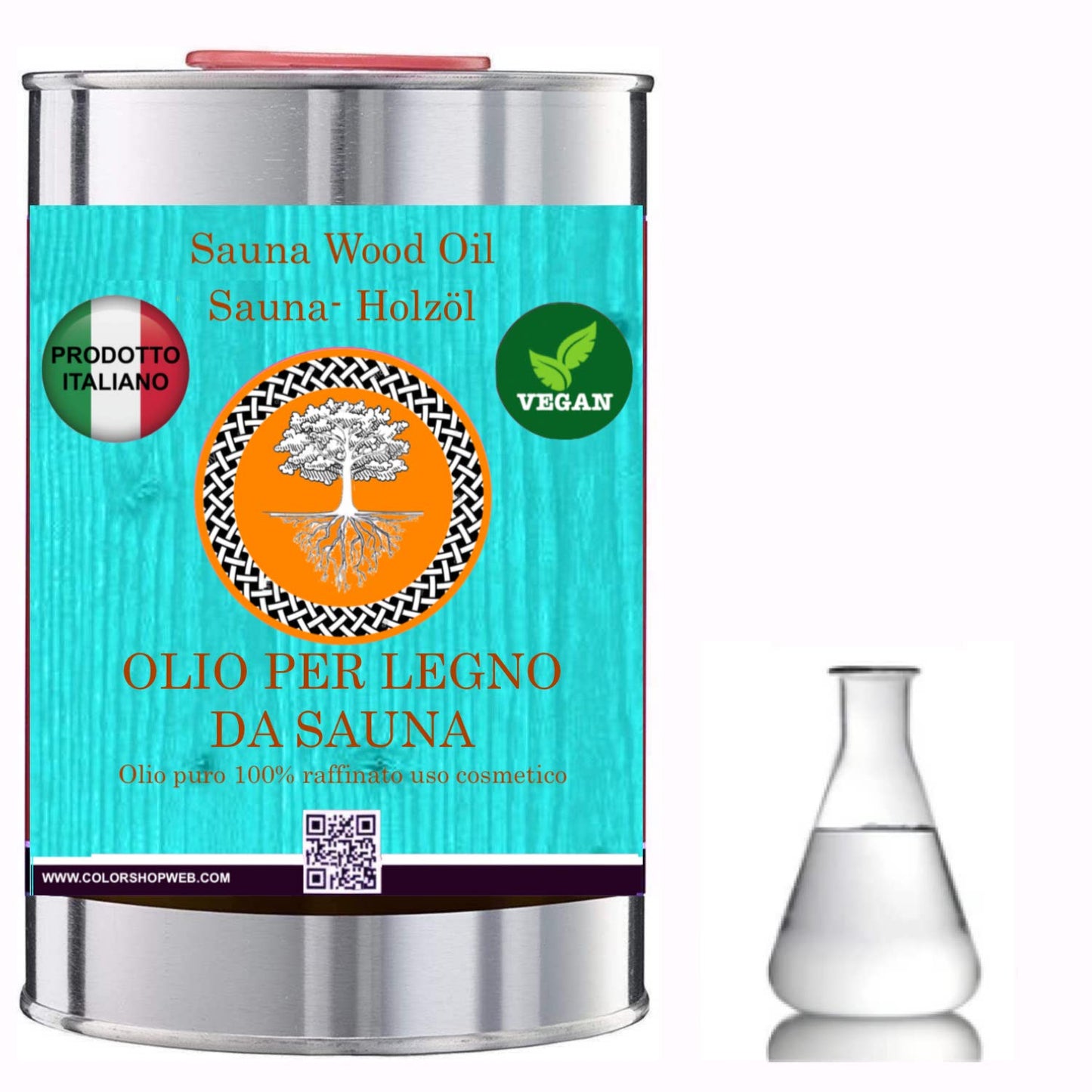 Olio per LEGNO da SAUNA F.U. puro protettivo per Legno NATURAL OIL VEGAN OIL&WAX