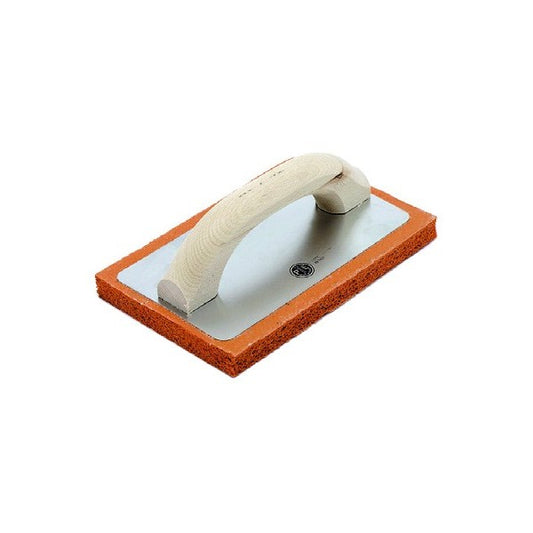 Frattone gomma arancio per intonaci tradizionali manico in legno spessore gomma 20 mm