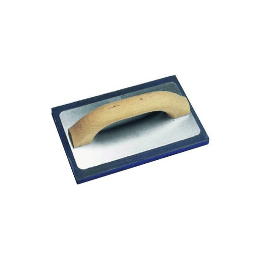 Frattone gomma blu da 14 mm per intonaci tradizionali, cellula medio fine manico in legno levigato