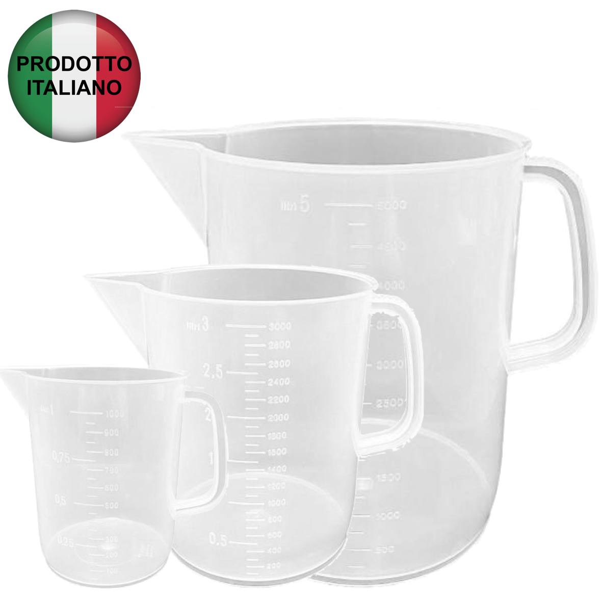 Caraffa Graduata In Plastica | 5 Litri | Bianca | Con Misure | Per Liquidi E Alimenti | LPS - Foto 4